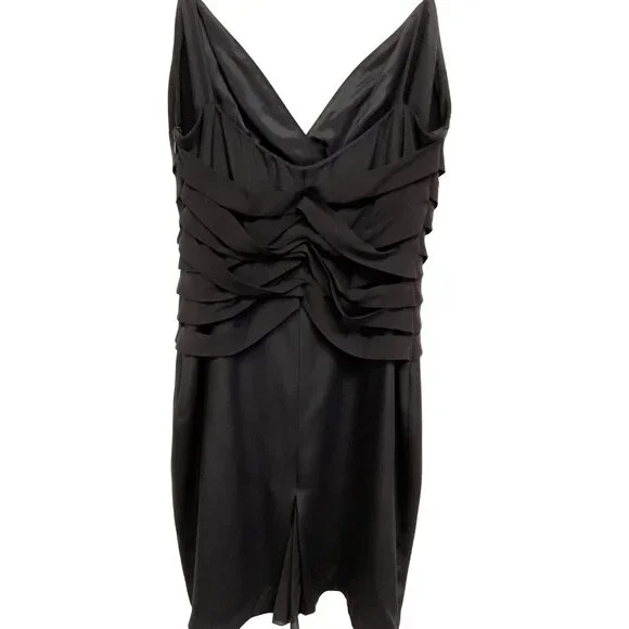 Rag & Bone Black Silk Dress Size 4 With Spaghetti Straps Wrap Accent - Picture 3 of 7